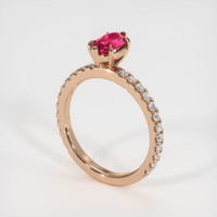 0.82 Ct. Ruby Ring, 14K Rose Gold 2