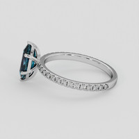 2.02 Ct. Greenish Blue Sapphire Ring, 10K White Gold 4