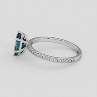 2.06 Ct. Greenish Blue Sapphire Ring, 10K White Gold 4