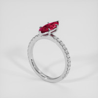 1.35 Ct. Purplish Red Ruby Ring, 14K White Gold 2