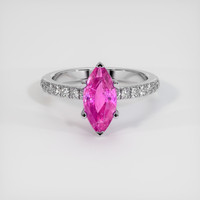 2.40 Ct. Pink Sapphire Ring, 14K White Gold 1