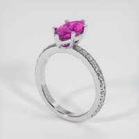 2.40 Ct. Pink Sapphire Ring, 14K White Gold 2