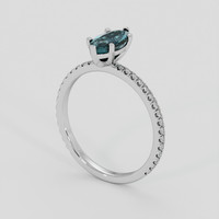 2.06 Ct. Greenish Blue Sapphire Ring, 14K White Gold 2