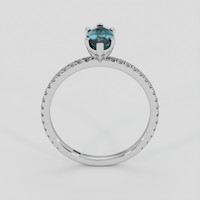 2.06 Ct. Greenish Blue Sapphire Ring, 14K White Gold 3
