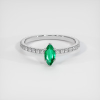 0.25 Ct. Emerald Ring, 18K White Gold 1