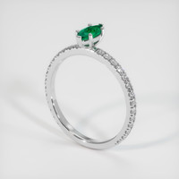 0.25 Ct. Emerald Ring, 18K White Gold 2