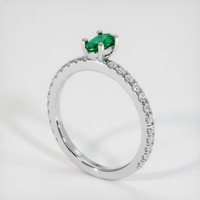 Pave Emerald Ring 0.31 Ct., 18K White Gold Preview