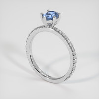 1.10 Ct. Blue Sapphire Ring, 18K White Gold 2
