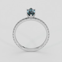 2.02 Ct. Greenish Blue Sapphire Ring, 18K White Gold 3