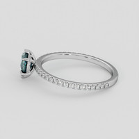 0.97 Ct. Bluish Green Sapphire Ring, 18K White Gold 4