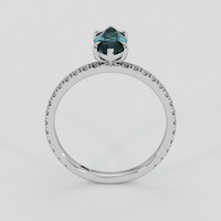 2.11 Ct. Greenish Blue Sapphire Ring, 18K White Gold 3
