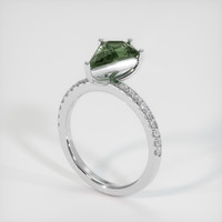 2.18 Ct. Sapphire Ring, 18K White Gold 2