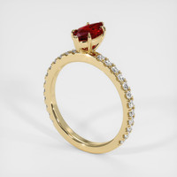 0.76 Ct. Ruby Ring, 14K Yellow Gold 2