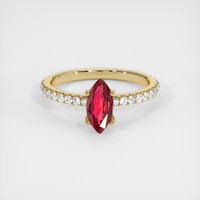 0.75 Ct. Ruby Ring, 14K Yellow Gold 1