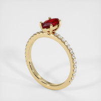0.58 Ct. Ruby Ring, 14K Yellow Gold 2