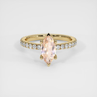 1.63 Ct. Peach Sapphire Ring, 14K Yellow Gold 1