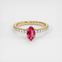 0.82 Ct. Ruby Ring, 14K Yellow Gold 1