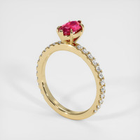 0.82 Ct. Ruby Ring, 14K Yellow Gold 2