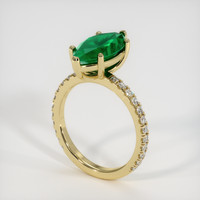 2.76 Ct. Emerald Ring, 18K Yellow Gold 2