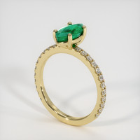 0.92 Ct. Emerald Ring, 18K Yellow Gold 2
