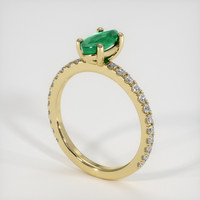 0.70 Ct. Emerald Ring, 18K Yellow Gold 2