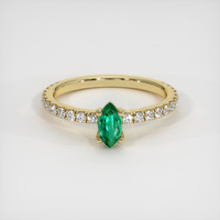 Pave Emerald Ring 0.31 Ct., 18K Yellow Gold Preview