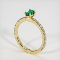 Pave Emerald Ring 0.31 Ct., 18K Yellow Gold Preview