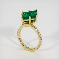 5.36 Ct. Emerald Ring, 18K Yellow Gold 2