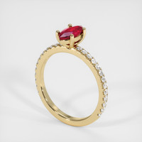 0.75 Ct. Ruby Ring, 18K Yellow Gold 2