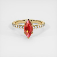 1.50 Ct. Ruby Ring, 18K Yellow Gold 1
