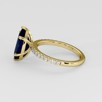 3.53 Ct. Blue Sapphire Ring, 18K Yellow Gold 4