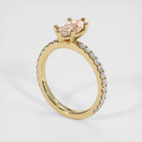 1.63 Ct. Peach Sapphire Ring, 18K Yellow Gold 2
