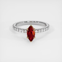 0.76 Ct. Ruby Ring, 14K Yellow & White 1