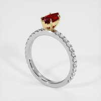 0.76 Ct. Ruby Ring, 14K Yellow & White 2