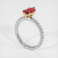 1.31 Ct. Ruby Ring, 14K Yellow & White 2