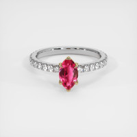 0.82 Ct. Ruby Ring, 14K Yellow & White 1