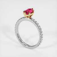 0.82 Ct. Ruby Ring, 14K Yellow & White 2