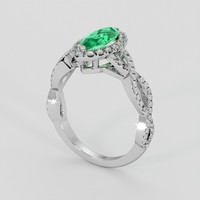 0.66 Ct. Emerald Ring, Platinum 950 2