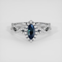 0.53 Ct. Greenish Blue to Purplish Red Alexandrite Ring, Platinum 950 1