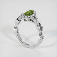 1.40 Ct. Yellowish Green Sapphire Ring, Platinum 950 2