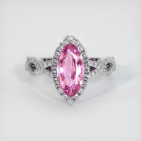 1.95 Ct. Purplish Pink Sapphire Ring, Platinum 950 1