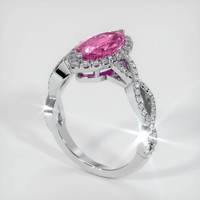 1.95 Ct. Purplish Pink Sapphire Ring, Platinum 950 2