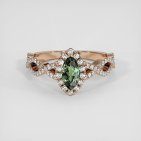 0.75 Ct. Green to Purple Alexandrite Ring, 14K Rose Gold 1