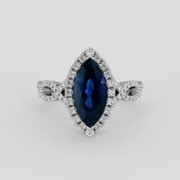 3.53 Ct. Blue Sapphire Ring, Silver 1