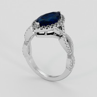 3.53 Ct. Blue Sapphire Ring, Silver 2