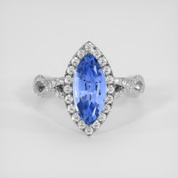 3.21 Ct. Blue Sapphire Ring, 10K White Gold 1