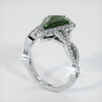 2.18 Ct. Green Sapphire Ring, 14K White Gold 2