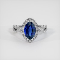 2.13 Ct. Sapphire Ring, 18K White Gold 1