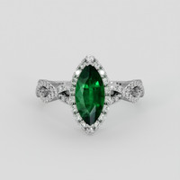 1.19 Ct. Emerald Ring, 18K White Gold 1