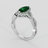1.19 Ct. Emerald Ring, 18K White Gold 2